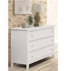 Comò 3 cassetti, finitura bianco opaco W734
